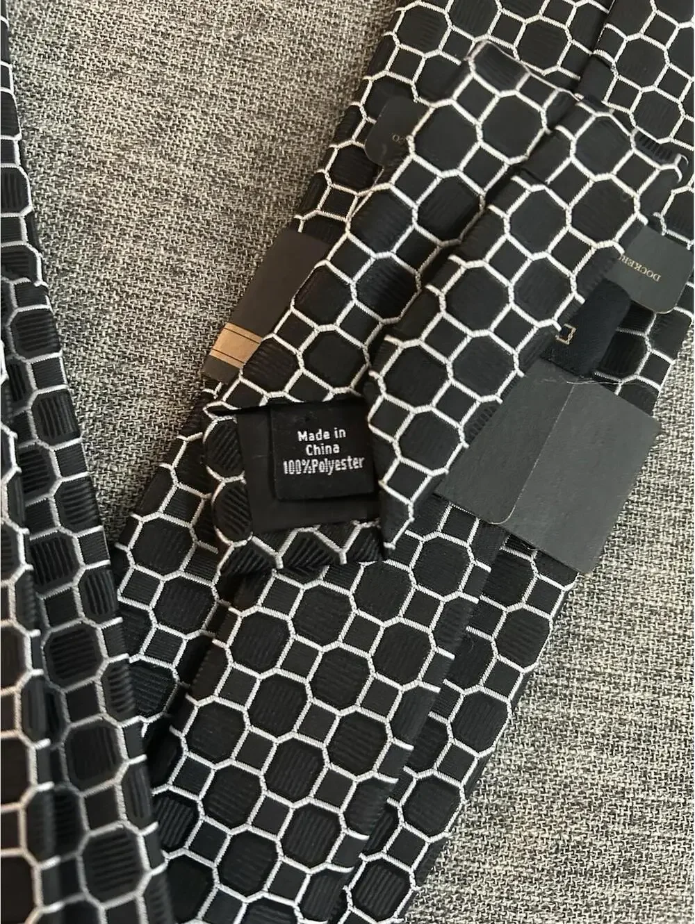 Dockers Mens Necktie Black And White Geometric New